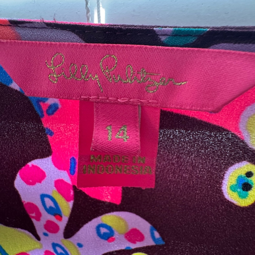 Lilly Pulitzer Pink and Black Floral Dress - Picture 3 of 5